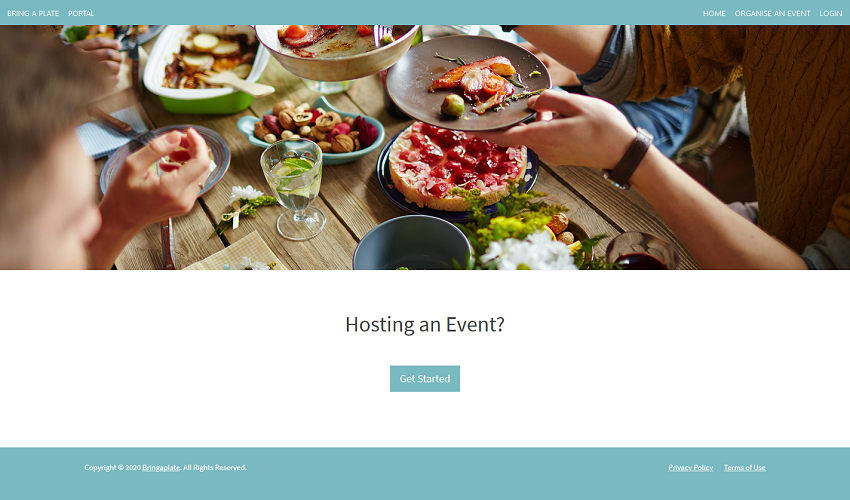 Custom portal for Bring a Plate